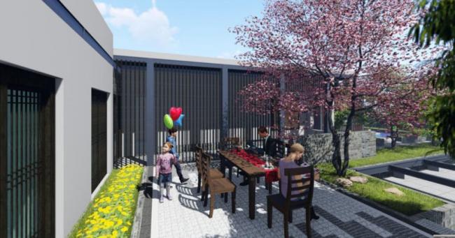 Sketchup景观模型|屋顶花园，现代风格