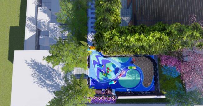 Sketchup景观模型|屋顶花园，现代风格