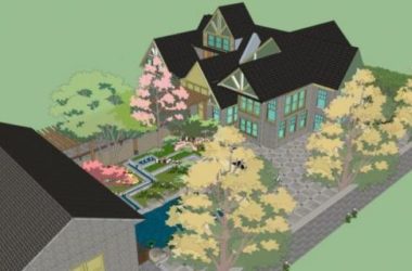 Sketchup景观模型|庭院景观，现代风格-BIM建筑网