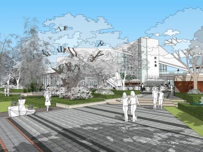 Sketchup景观模型|小区景观，住宅景观，现代风格