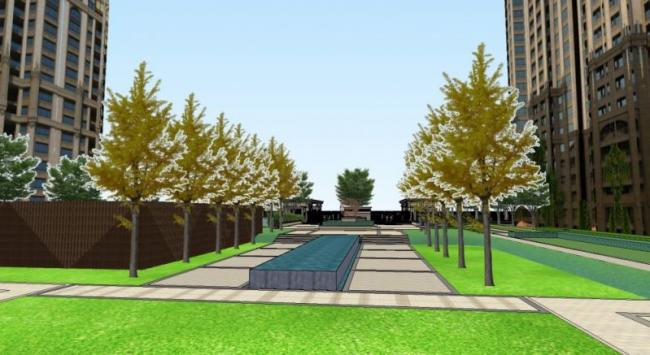 Sketchup景观模型|小区景观，住宅景观，古典风格