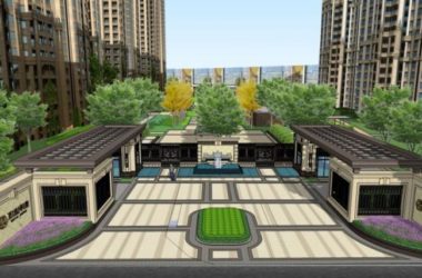 Sketchup景观模型|小区景观，住宅景观，古典风格-BIM建筑网