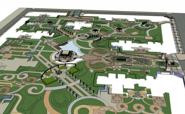 Sketchup景观模型|小区景观，住宅景观，古典风格