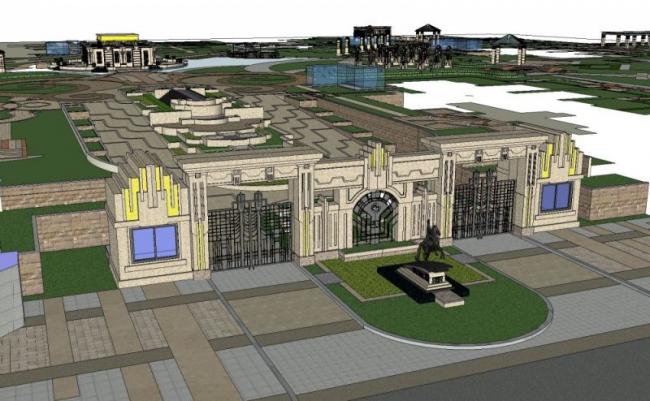 Sketchup景观模型|小区景观，住宅景观，古典风格