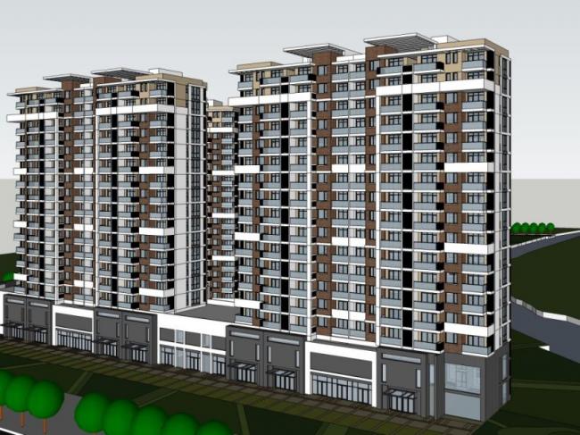 Sketchup住宅模型|高层住宅小区，现代风格