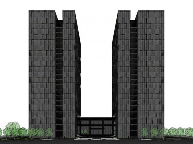 Sketchup住宅模型|高层住宅楼，现代风格