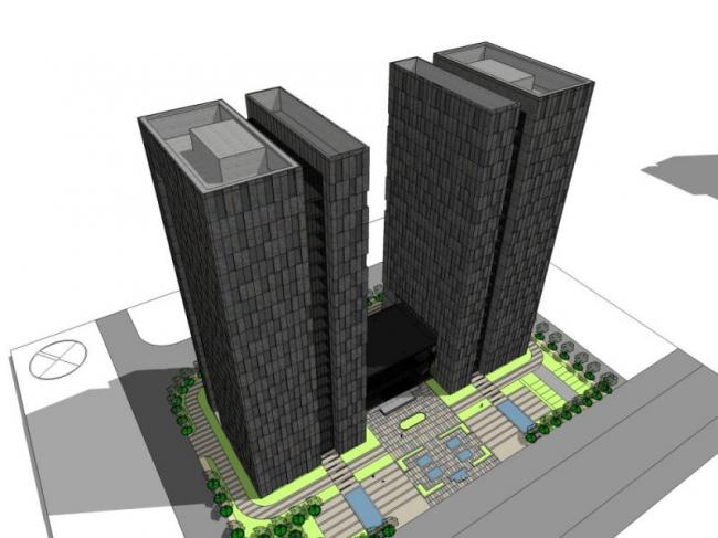 Sketchup住宅模型|高层住宅楼，现代风格