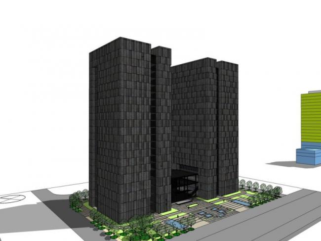 Sketchup住宅模型|高层住宅楼，现代风格