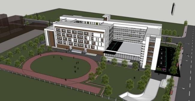 Sketchup学校模型|多层学校，校园教育建筑，现代风格