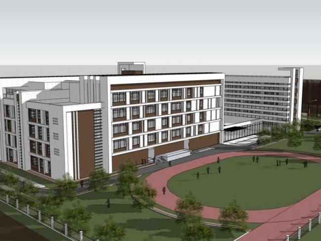 Sketchup学校模型|多层学校，校园教育建筑，现代风格