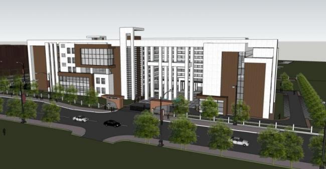 Sketchup学校模型|多层学校，校园教育建筑，现代风格