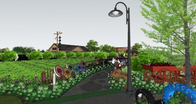 Sketchup商业模型|多层农家乐会所，商业，古典风格