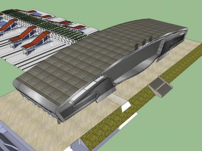 Sketchup车站路桥|火车站，现代风格