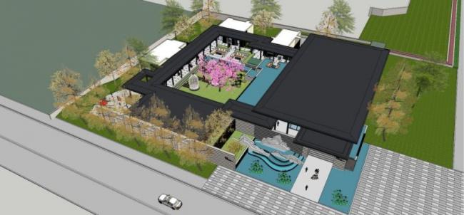 Sketchup商业模型|低层售楼处，现代风格