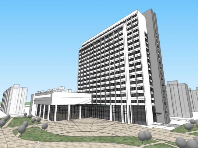 Sketchup酒店模型|多层酒店，现代风格