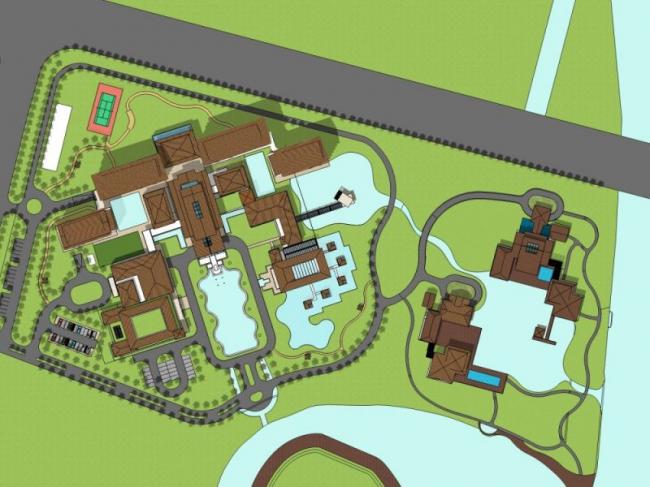 Sketchup商业模型|多层商业会所，中式风格