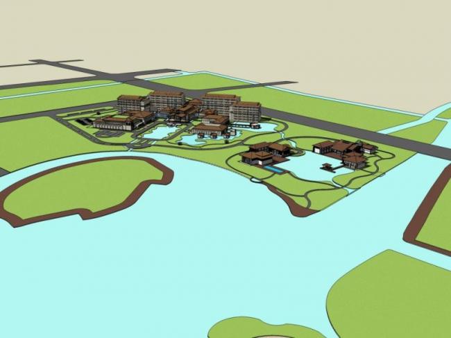 Sketchup商业模型|多层商业会所，中式风格