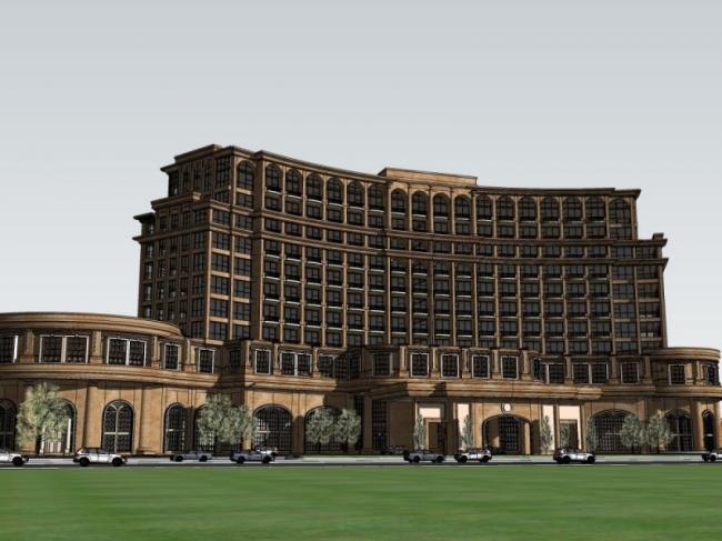 Sketchup酒店模型|多层酒店，古典风格