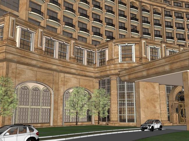 Sketchup酒店模型|多层酒店，古典风格