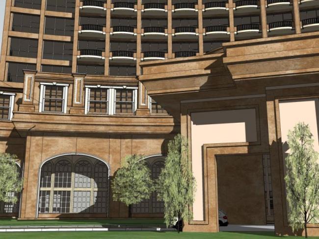 Sketchup酒店模型|多层酒店，古典风格