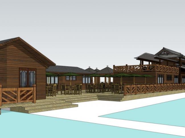 Sketchup酒店模型|多层酒店，中式风格