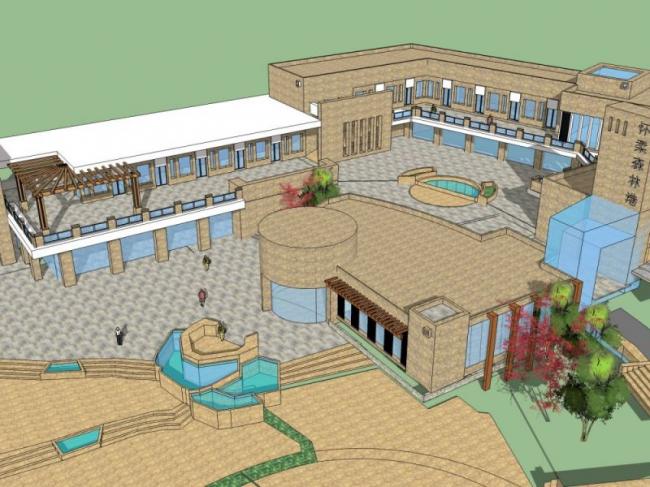 Sketchup商业模型|多层商业会所，现代风格