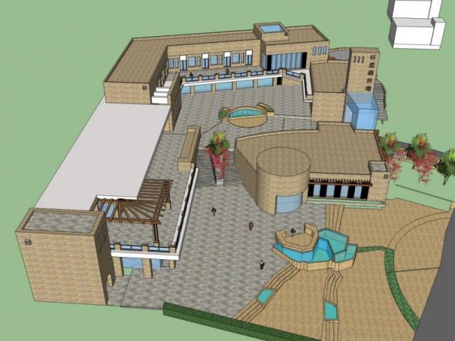 Sketchup商业模型|多层商业会所，现代风格