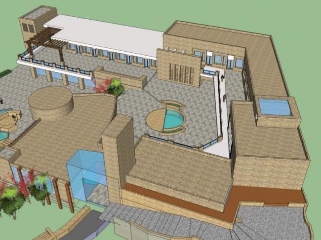 Sketchup商业模型|多层商业会所，现代风格