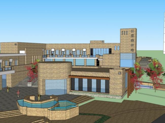 Sketchup商业模型|多层商业会所，现代风格