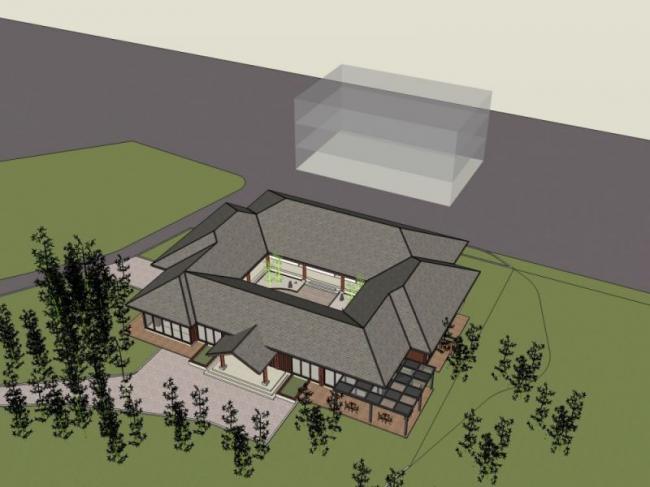 Sketchup景观模型|院落景观，中式风格