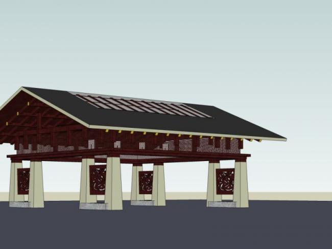Sketchup小品模型|亭子，中式风格，小品