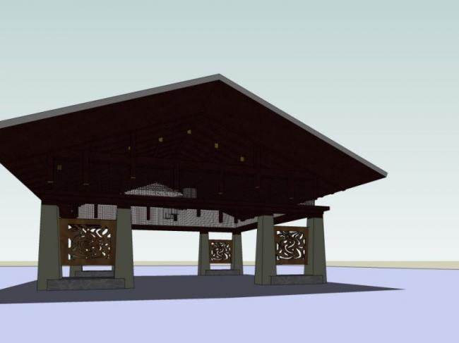 Sketchup小品模型|亭子，中式风格，小品