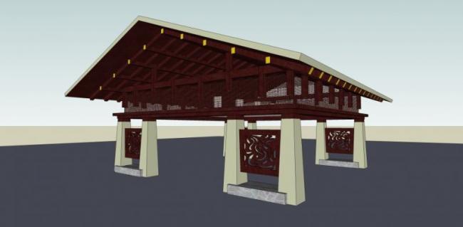 Sketchup小品模型|亭子，中式风格，小品