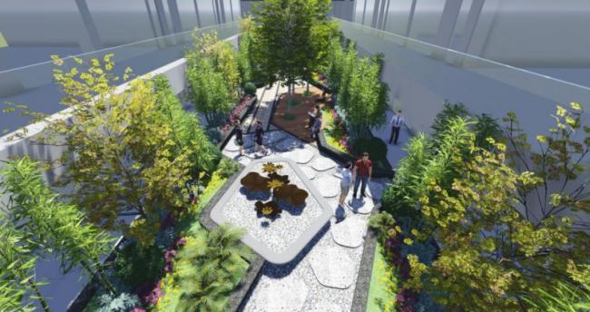 Sketchup景观模型|花园景观，中庭景观，现代风格