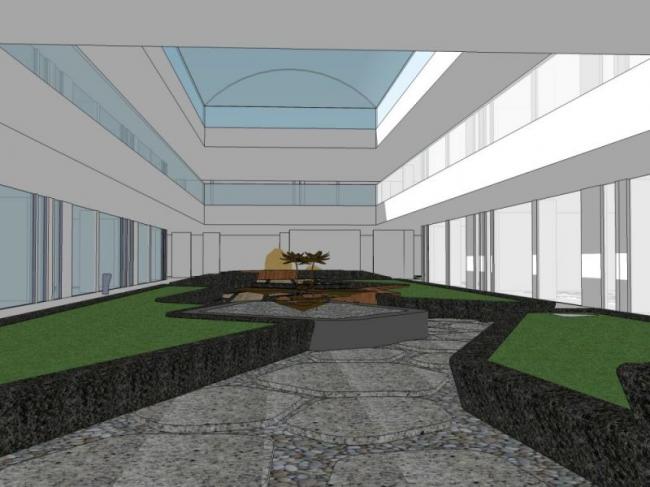 Sketchup景观模型|花园景观，中庭景观，现代风格