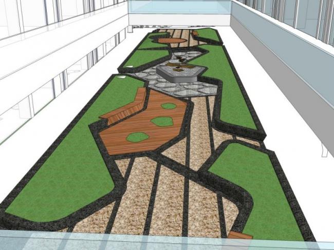 Sketchup景观模型|花园景观，中庭景观，现代风格