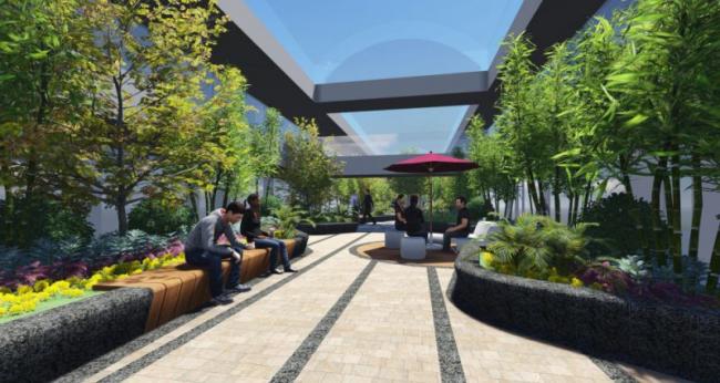 Sketchup景观模型|花园景观，中庭景观，现代风格