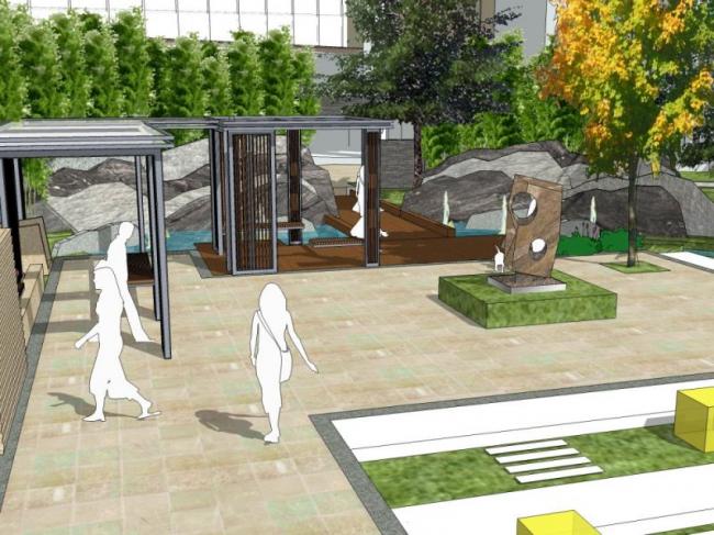 Sketchup景观模型|住宅小区景观，现代风格
