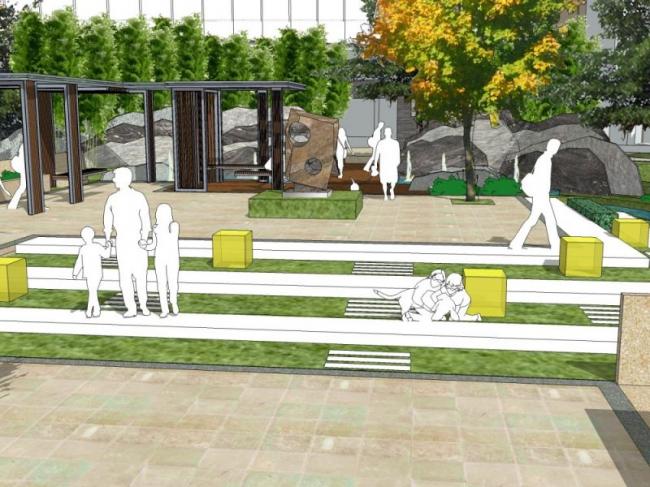 Sketchup景观模型|住宅小区景观，现代风格