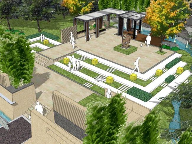 Sketchup景观模型|住宅小区景观，现代风格