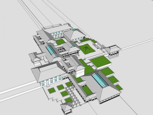 Sketchup酒店模型|多层酒店，中式风格