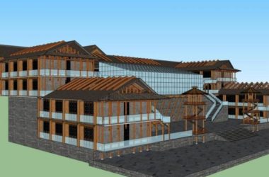 Sketchup商业模型|多层商业会所，中式风格-BIM建筑网