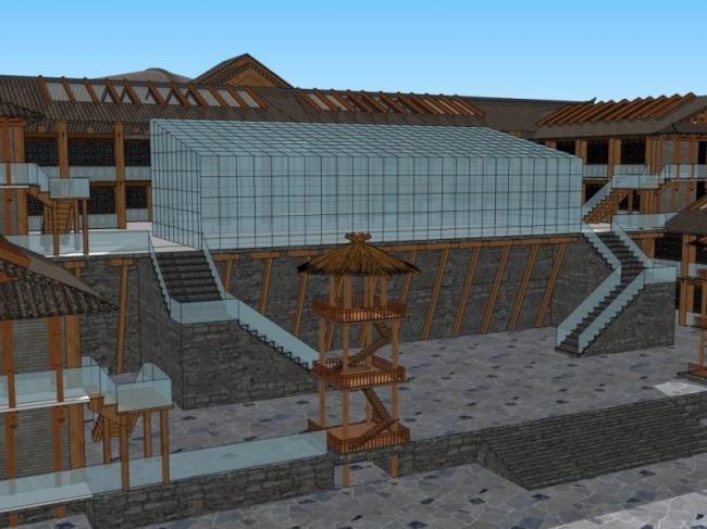 Sketchup商业模型|多层商业会所，中式风格