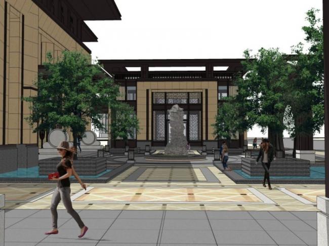 Sketchup住宅模型|超高层住宅，底层商业，古典风格