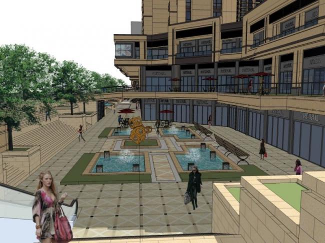 Sketchup住宅模型|超高层住宅，底层商业，古典风格