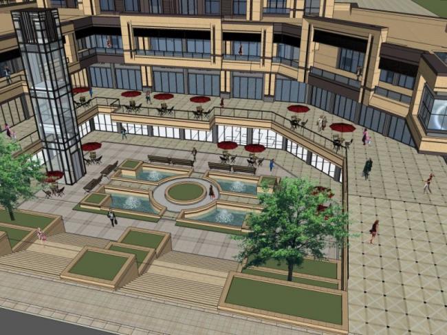 Sketchup住宅模型|超高层住宅，底层商业，古典风格