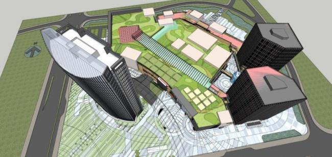 Sketchup商业模型|超高层办公楼，商业，商业综合体，现代风格