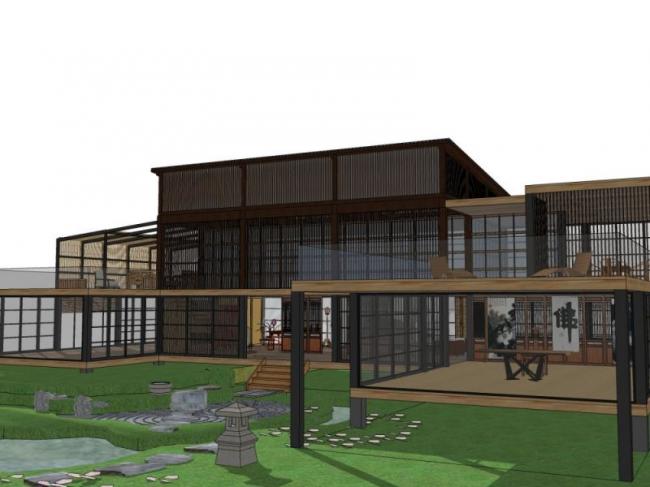 Sketchup商业模型|多层茶楼，现代风格