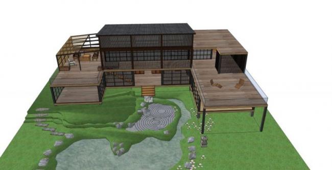 Sketchup商业模型|多层茶楼，现代风格