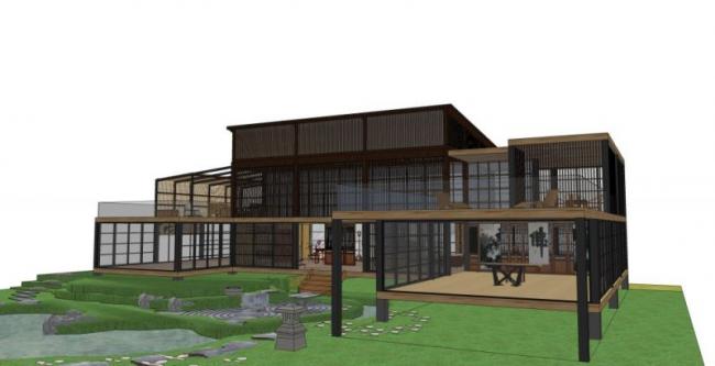 Sketchup商业模型|多层茶楼，现代风格